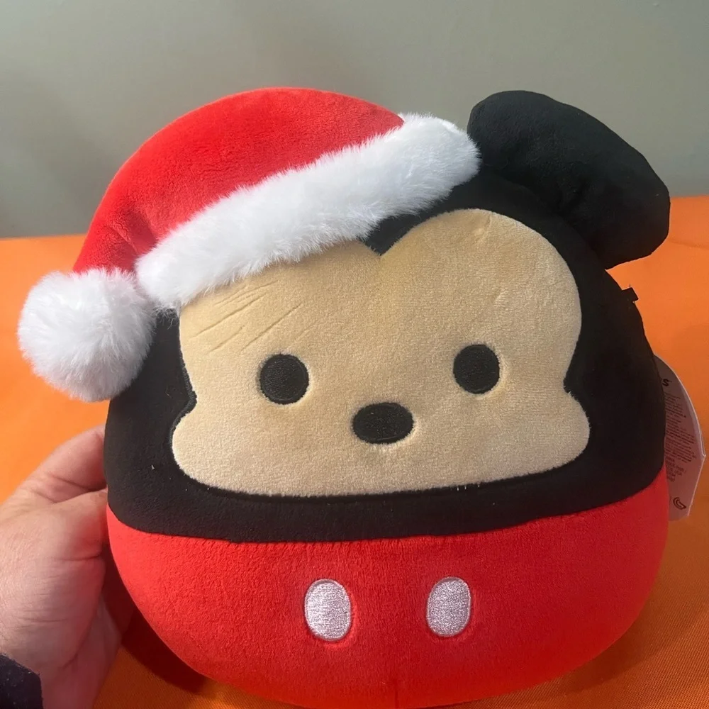 6/$25 Squishmallows Red and Black Stuffed Christmas  Mickey Mouse Plush